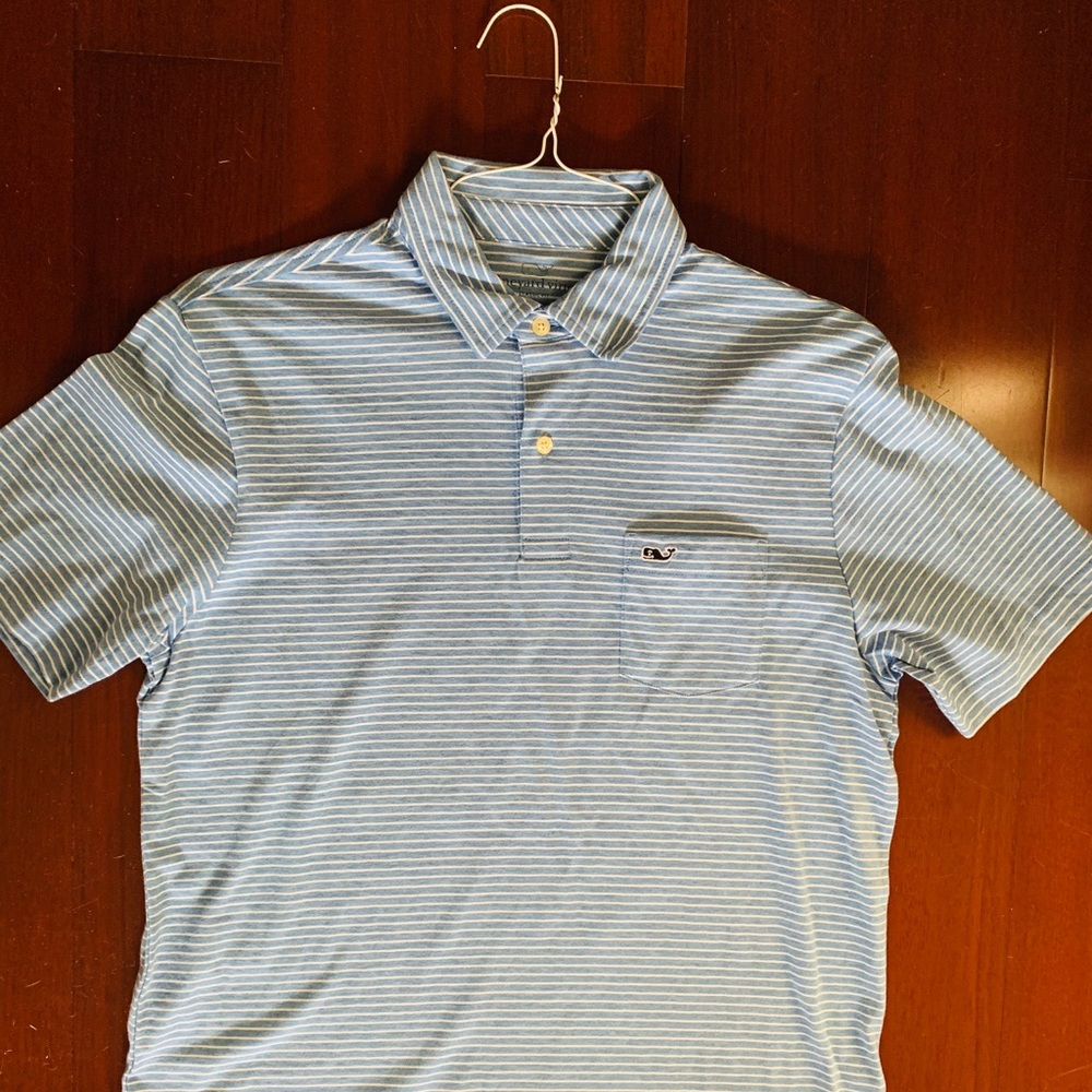 Vineyard Vines Blue Stripe Polo, Men’s Size S
